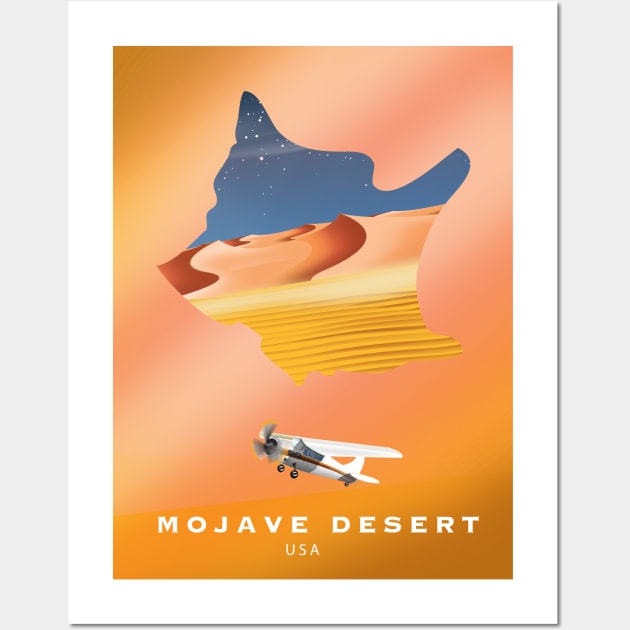 mojave desert travel poster Wall Art by nickemporium1